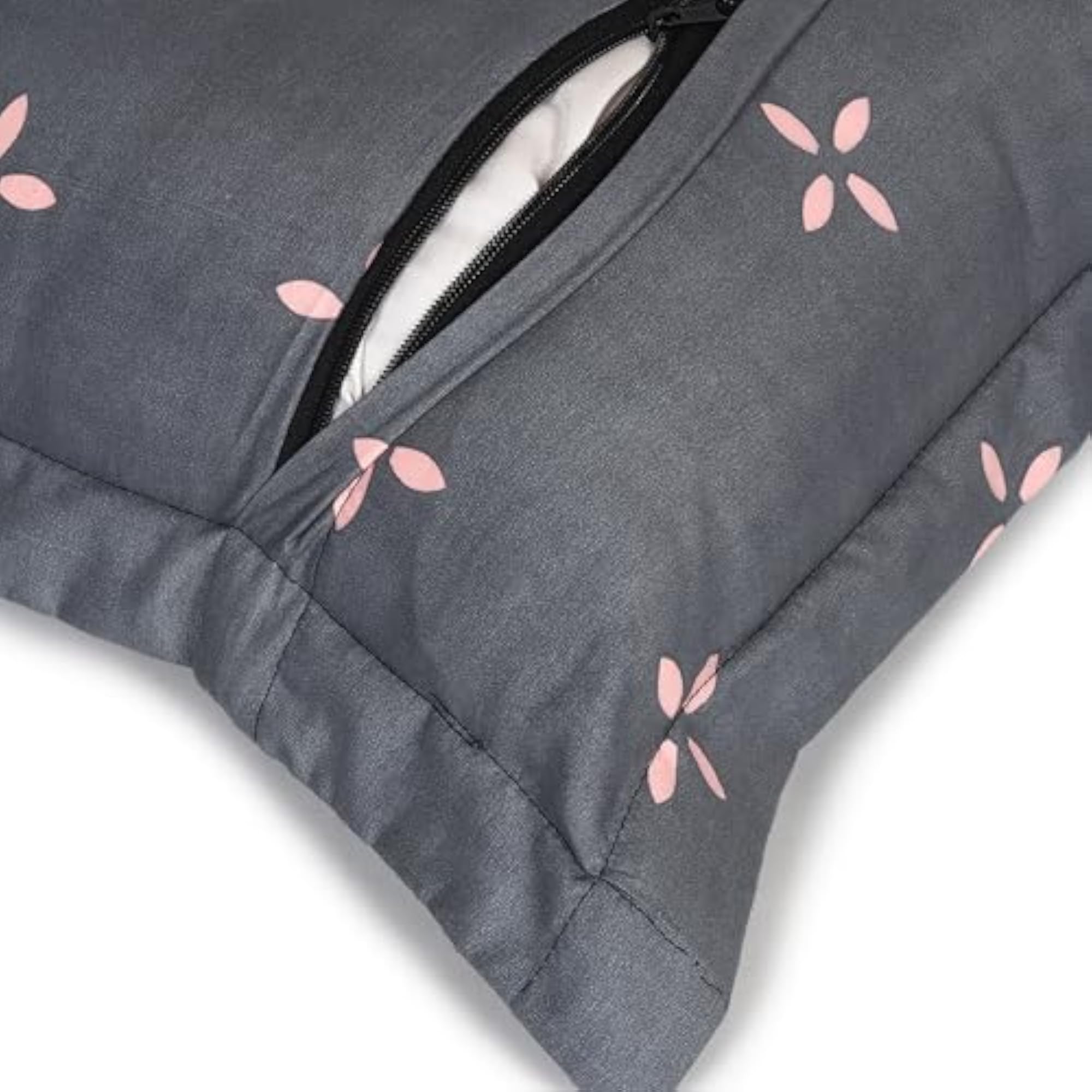 Zipper Cotton Pillow Covers Set of 2